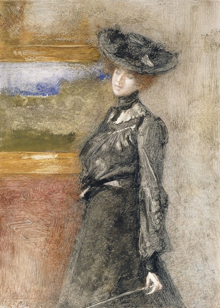 Detail of In the Gallery by Pompeo Mariani