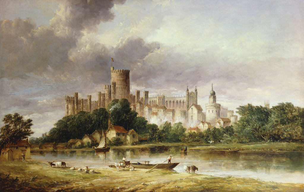 Detail of A View of Windsor Castle from the Brocas Meadows by Alfred Vickers