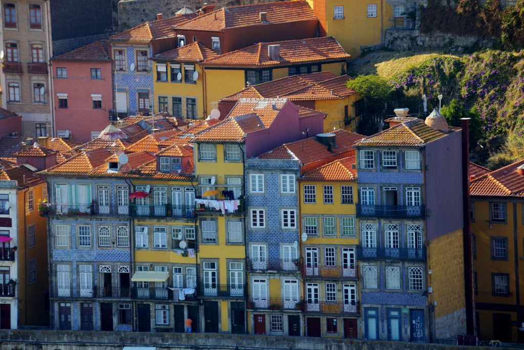 Detail of The Ribeira district quayside in Porto by Anonymous