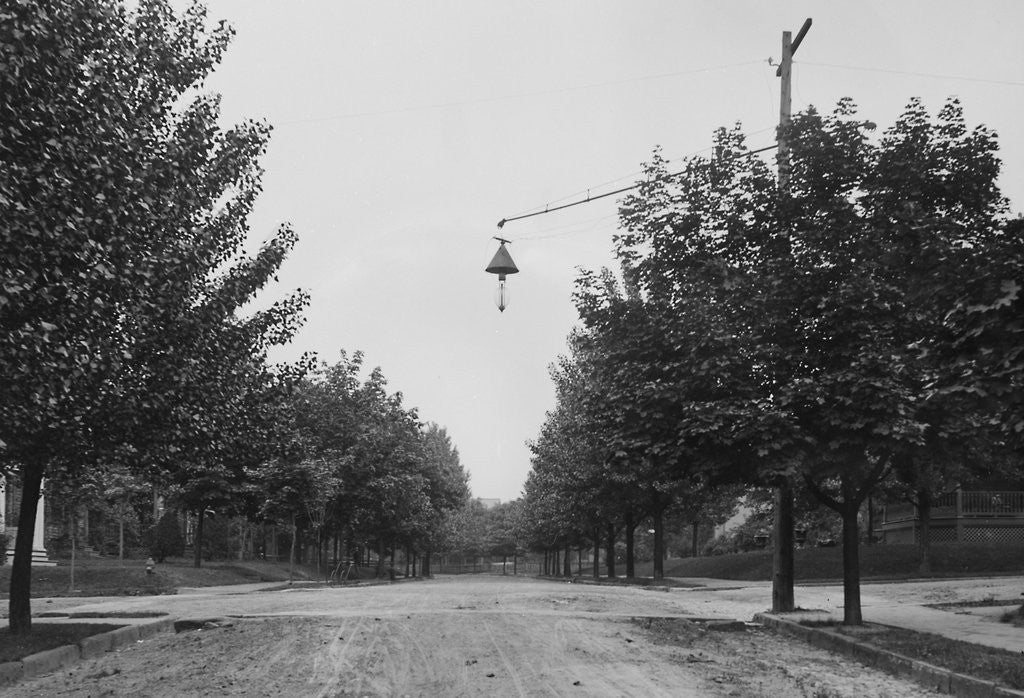 Detail of Early street light in Pennsylvania, ca. 1900 by Anonymous