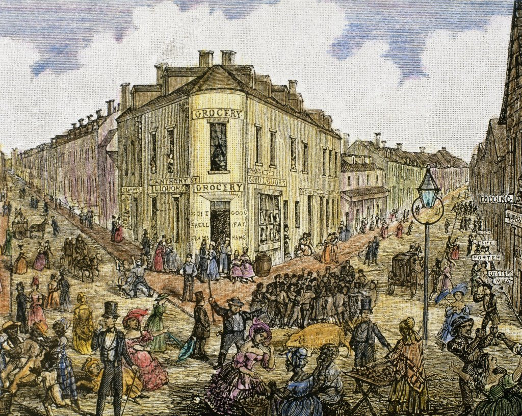 Detail of Streets junction. New York 1829 by Anonymous
