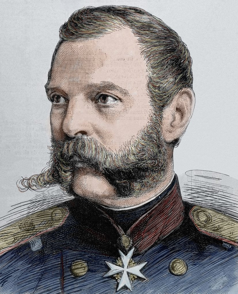 Detail of Alexander II (1818-1881). Tsar of Russia (1855-1881). Engraving by Anonymous