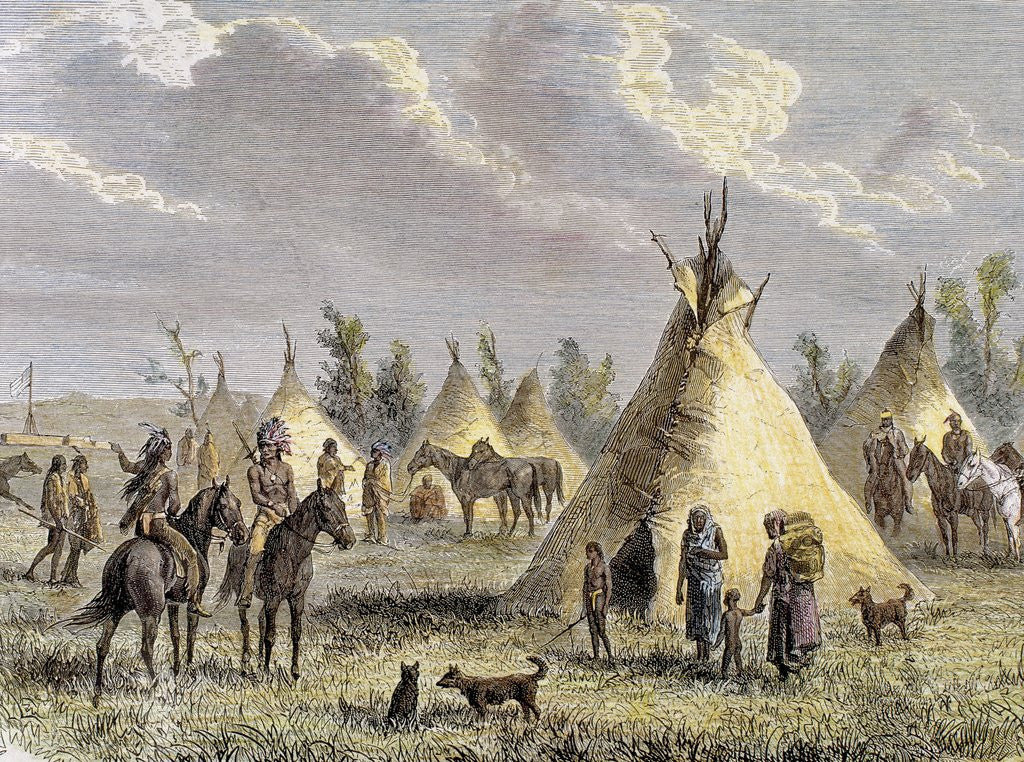 Detail of Sioux Camp near Fort Laramie by Anonymous