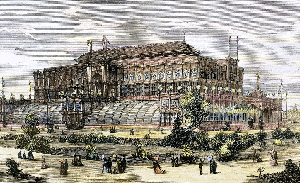 Detail of The Centennial International Exhibition of 1876 in Philadelphia. Horticultural Hall by Anonymous
