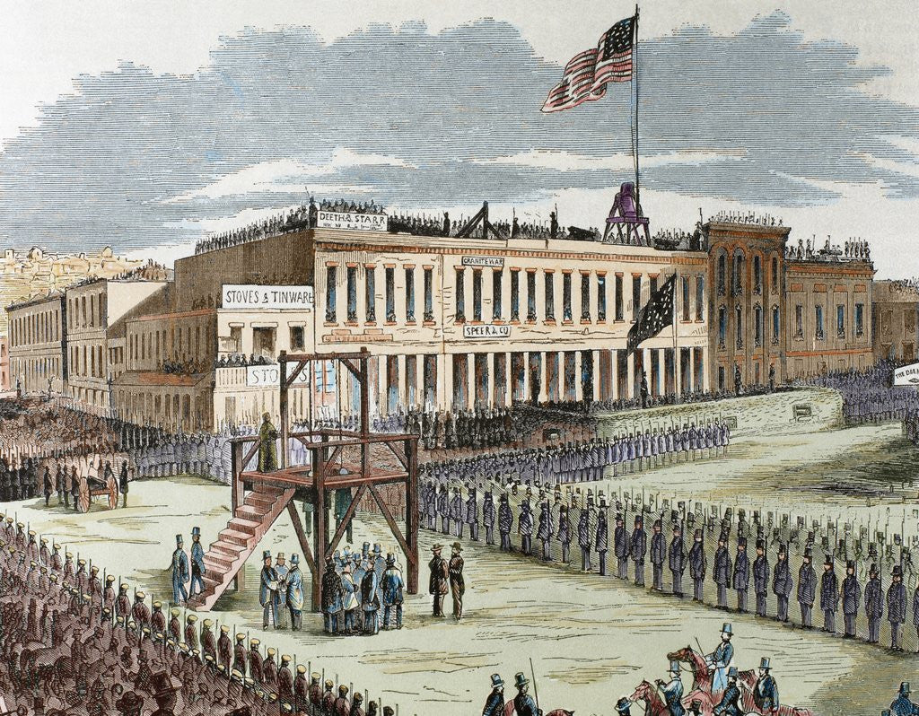 Detail of Public execution of murderers Joseph Hetherington and Philander Brace, 29 July 1856 by Anonymous
