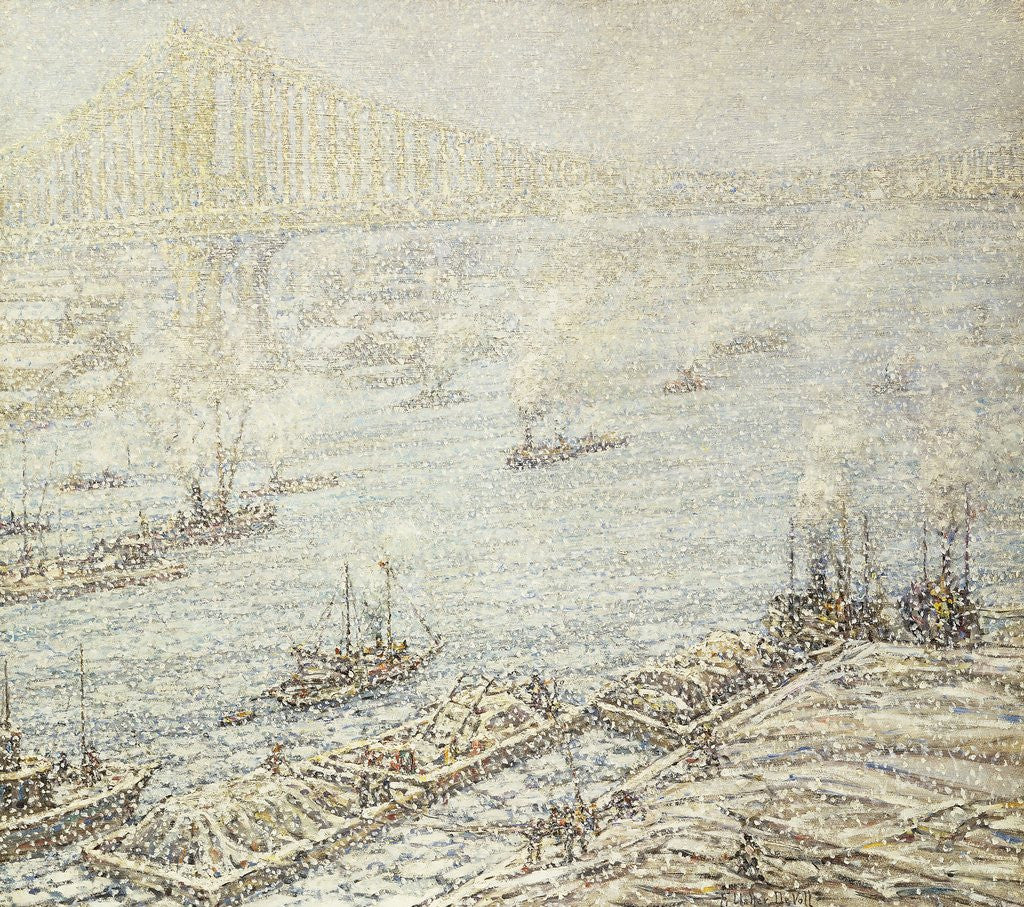 Detail of East River, New York by Frederick Usher De Voll