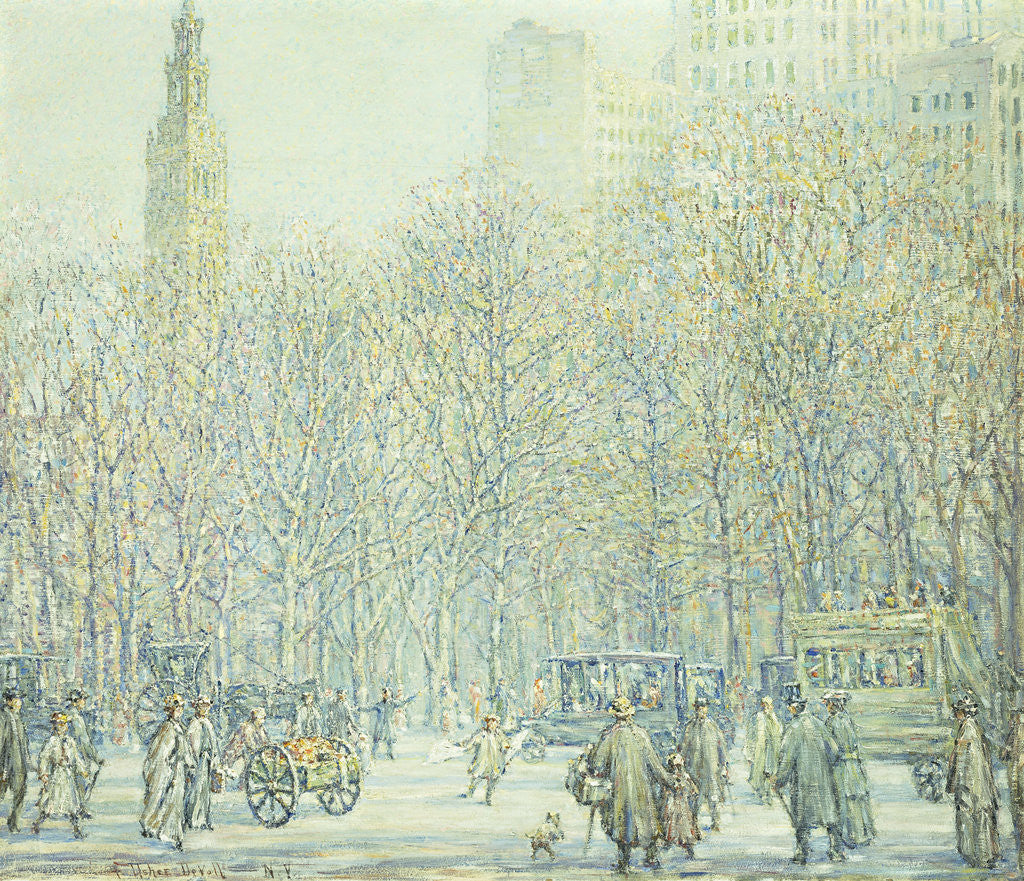 Detail of Winter in New York by Frederick Usher De Voll