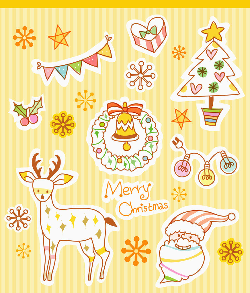 Detail of Illustration icons related to Christmas by Anonymous