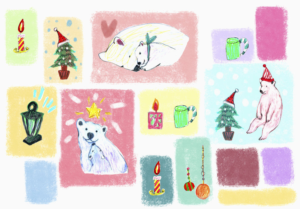 Detail of Sticker icon pack of polar bear and christmas by Anonymous