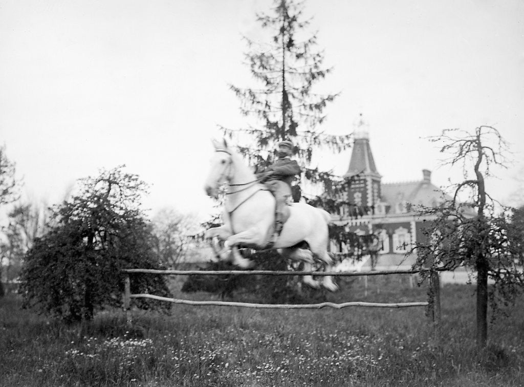 Detail of Equestrian jumping in Belgium, ca. 1900 by Anonymous
