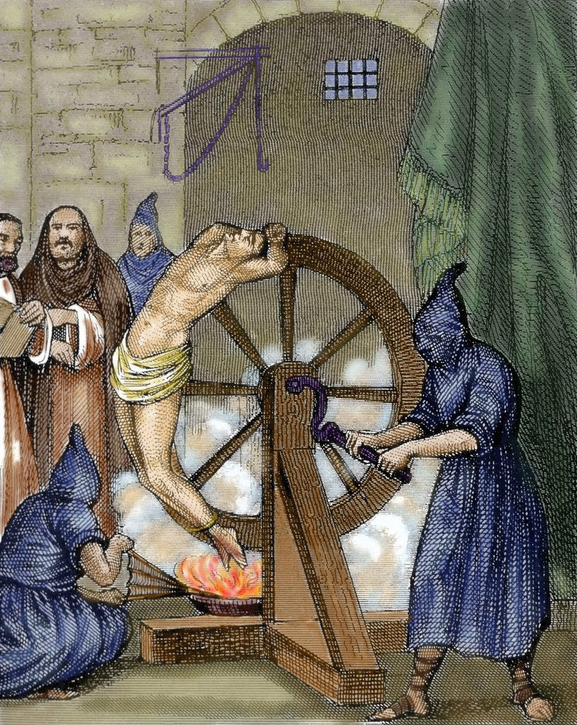 Detail of Inquisition. Instrument of torture. Wheel of Fortune by Corbis