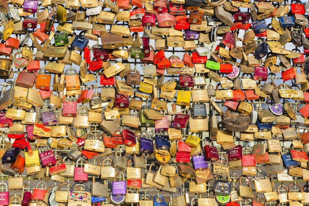 Detail of Love padlocks by Anonymous