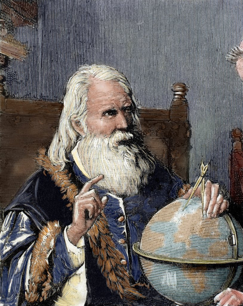 Detail of Galileo Galilei (1564-1642). Physicist, Italian mathematician and astronomer. Galileo demonstrating by Anonymous