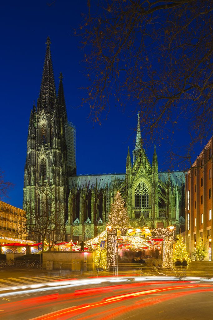 Detail of Cologne cathedral (Dom) at christmas by Anonymous