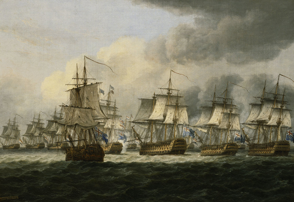 Detail of The Battle of Doggerbank, 5 August 1781 by Thomas Luny