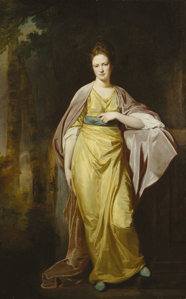Detail of Portrait of Mrs. Ellen Morewood, standing full length, in a Yellow Dress by George Romney