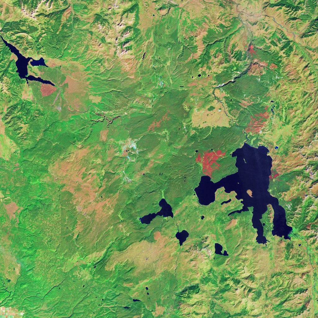 Detail of Satellite view of Yellowstone National Park by Corbis