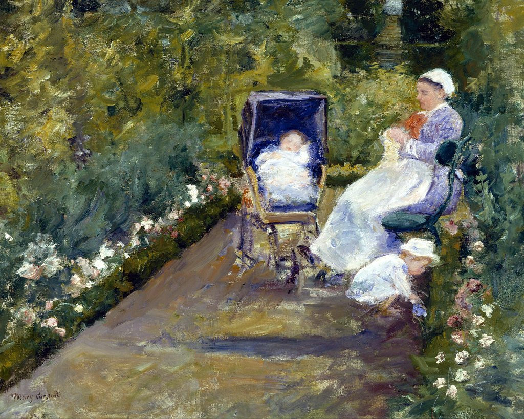 Detail of Children in a Garden (The Nurse) by Mary Cassatt