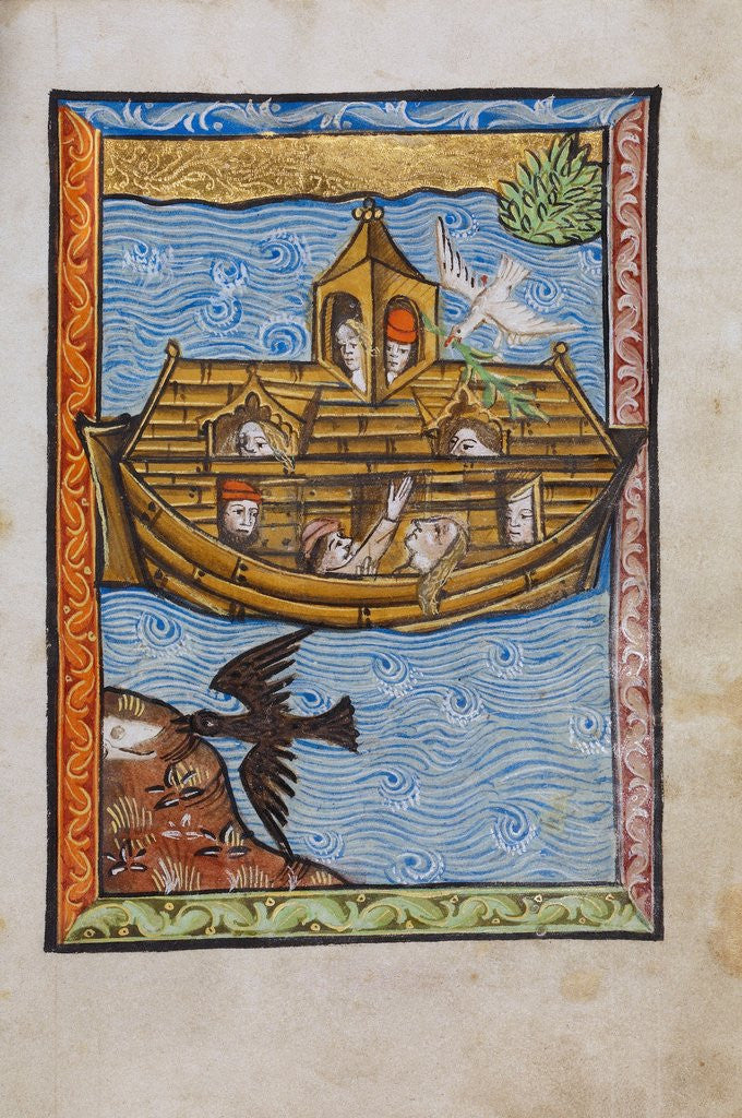 Detail of Manuscript illumination of Noah's Ark by Anonymous