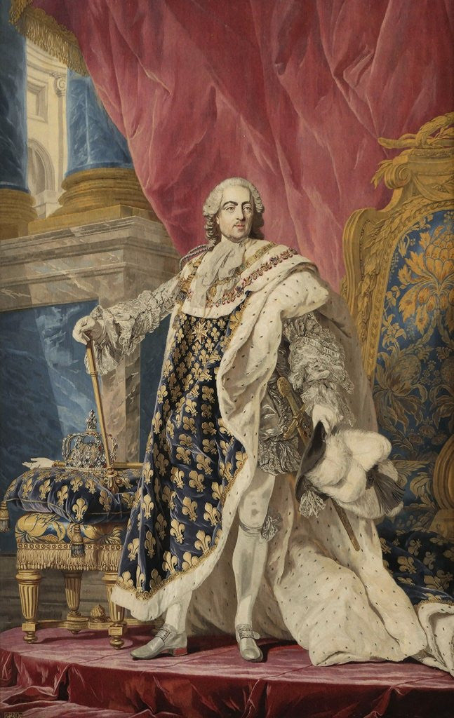 Detail of Tapestry of King Louis XV by Pierre François Cozette