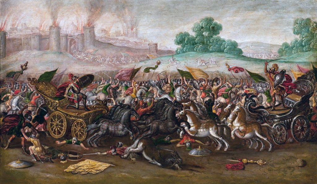 Detail of The Burning of Jerusalem by Nebuchadnezzar's Army by Juan de la Corte