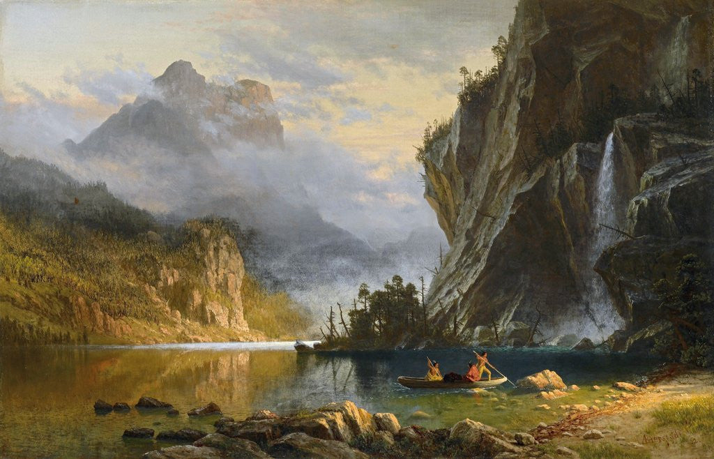 Detail of Indians Spearfishing by Albert Bierstadt