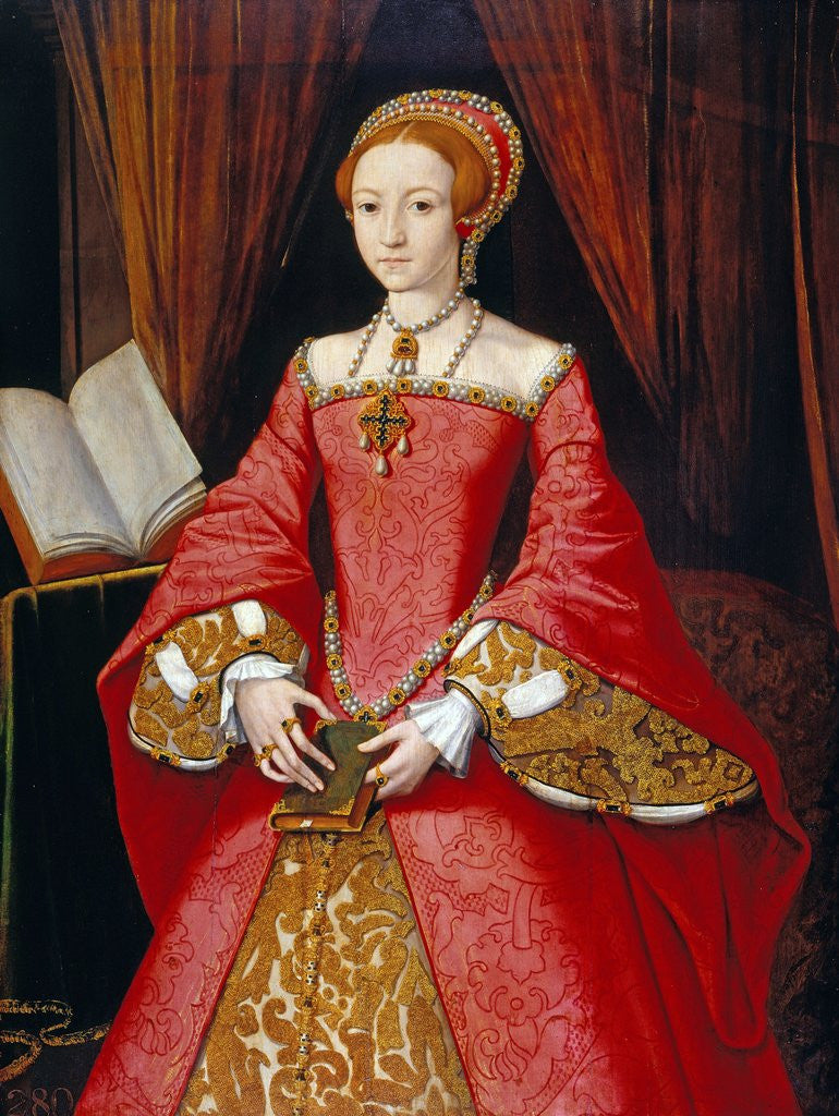 Detail of Elizabeth I as a Princess attributed to William Scrots by Anonymous