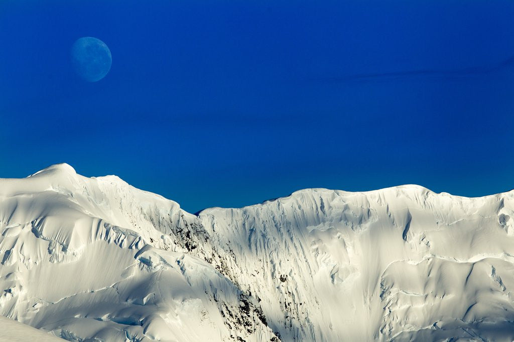 Detail of Moon and Mountain Peaks, Antarctica by Corbis