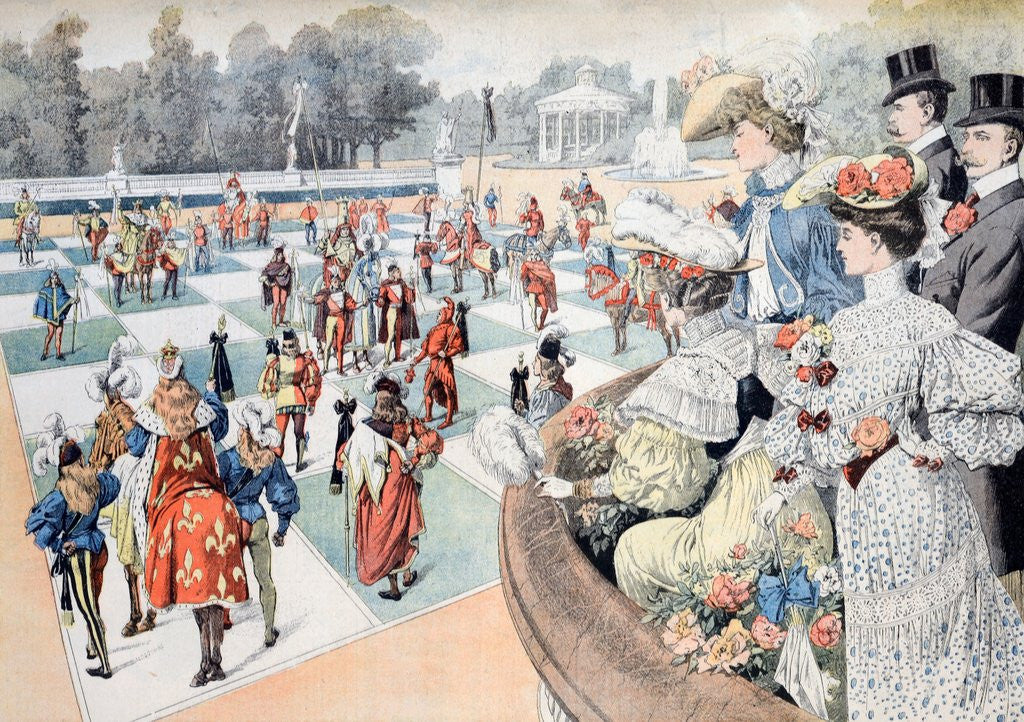 Detail of Living Chess Board at Jay Gould Lakewood Estate New Jersey US (July 1904) by Anonymous