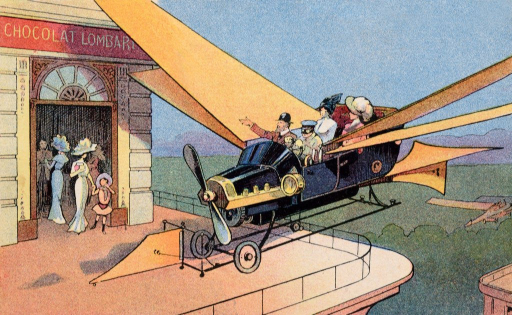 Futurist Personal Plane Taxi or Air Travel as Seen in 1912 by Corbis