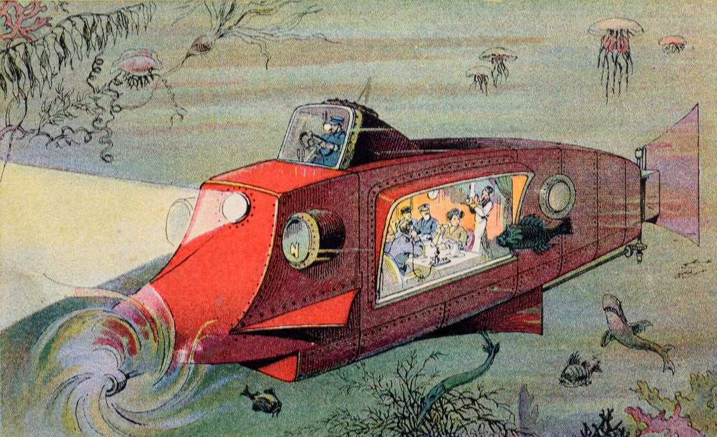 Detail of Futurist Personal Submarine as Portrayed in 1912 by Anonymous