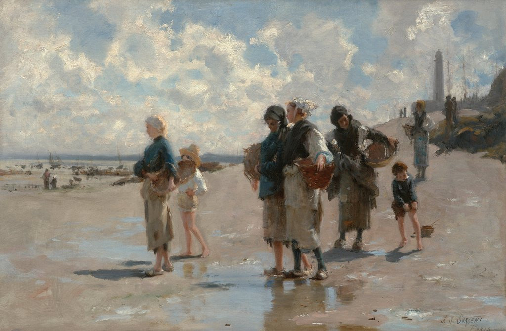Detail of Fishing for Oysters at Cancale by John Singer Sargent