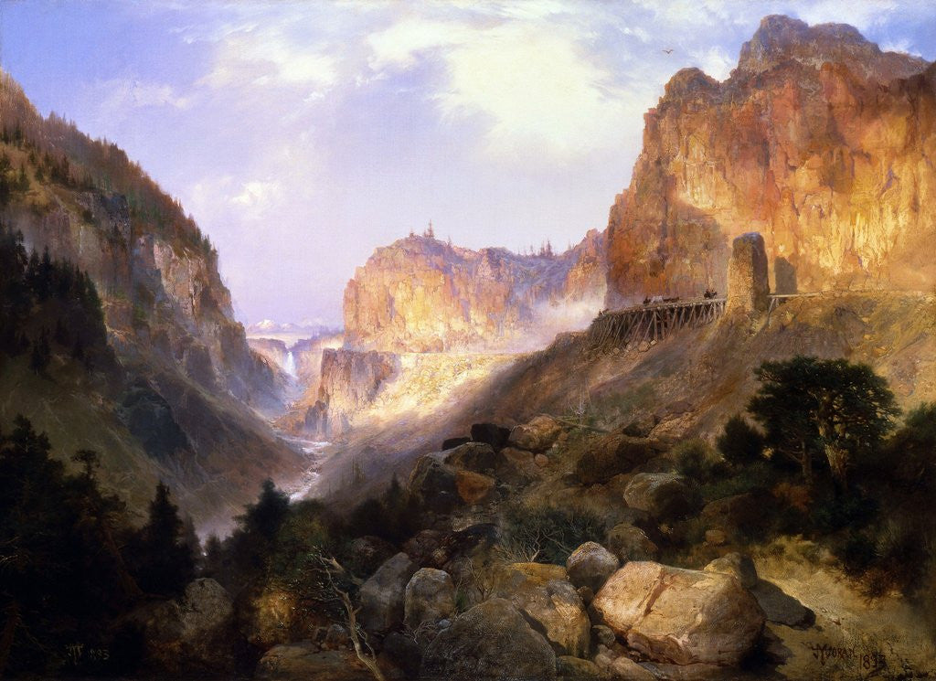 Detail of Golden Gate, Yellowstone National Park by Thomas Moran