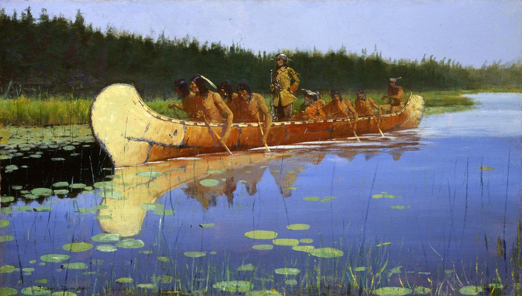 Detail of Radisson and Groseilliers by Frederic Remington