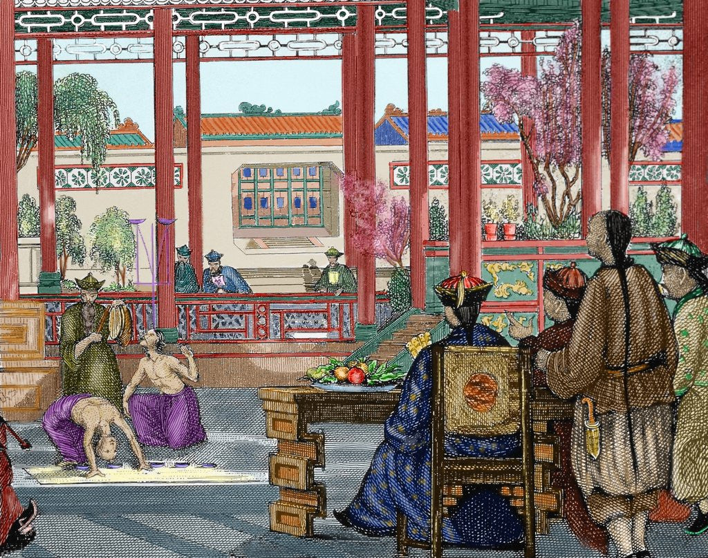 Detail of China. Acrobats performing at the Imperial Court by Anonymous