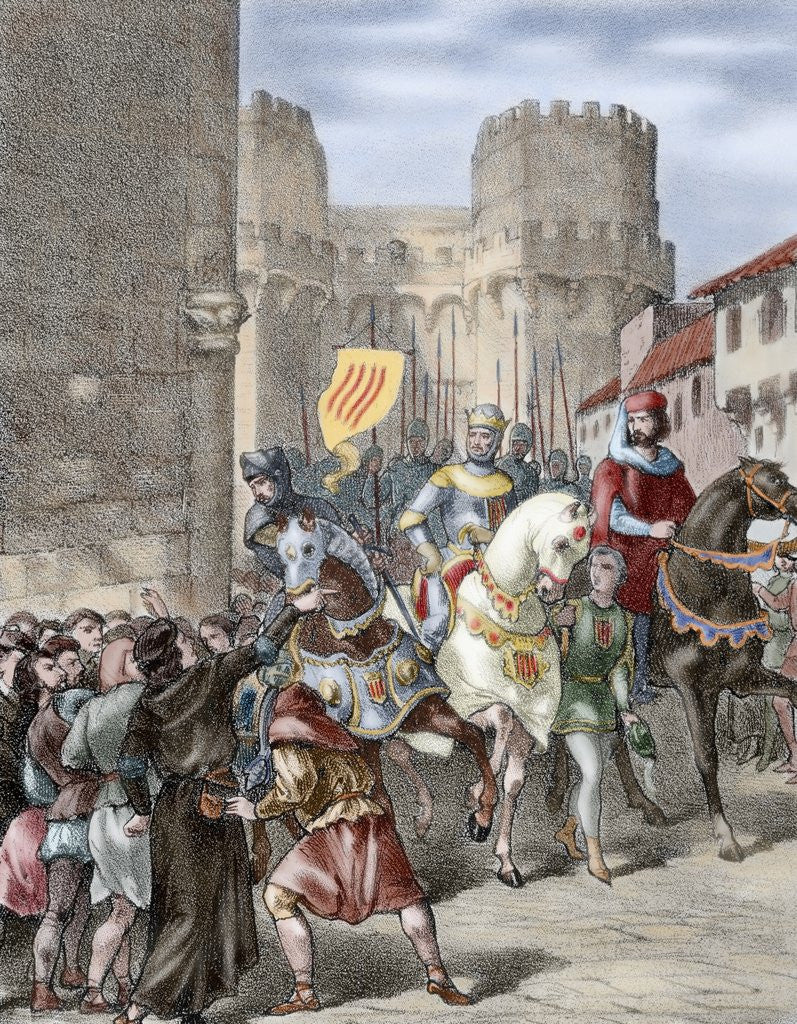 Detail of Peter IV (1319-1387), called the Ceremonious. Entry of Pedro IV in Valencia. Spain by Anonymous