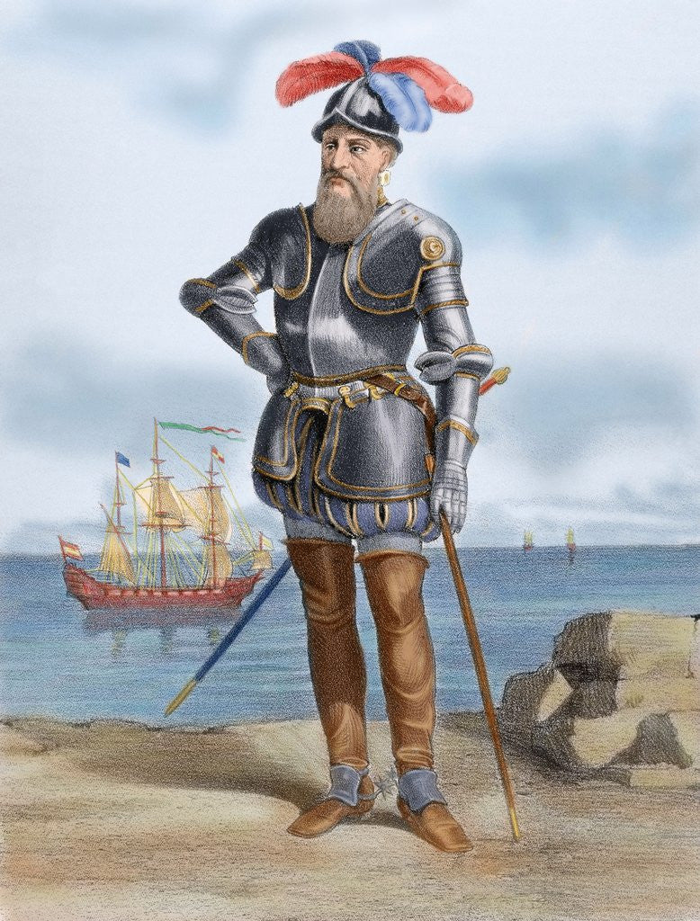 Detail of Francisco Pizarro (1471/1476-1541) by Anonymous