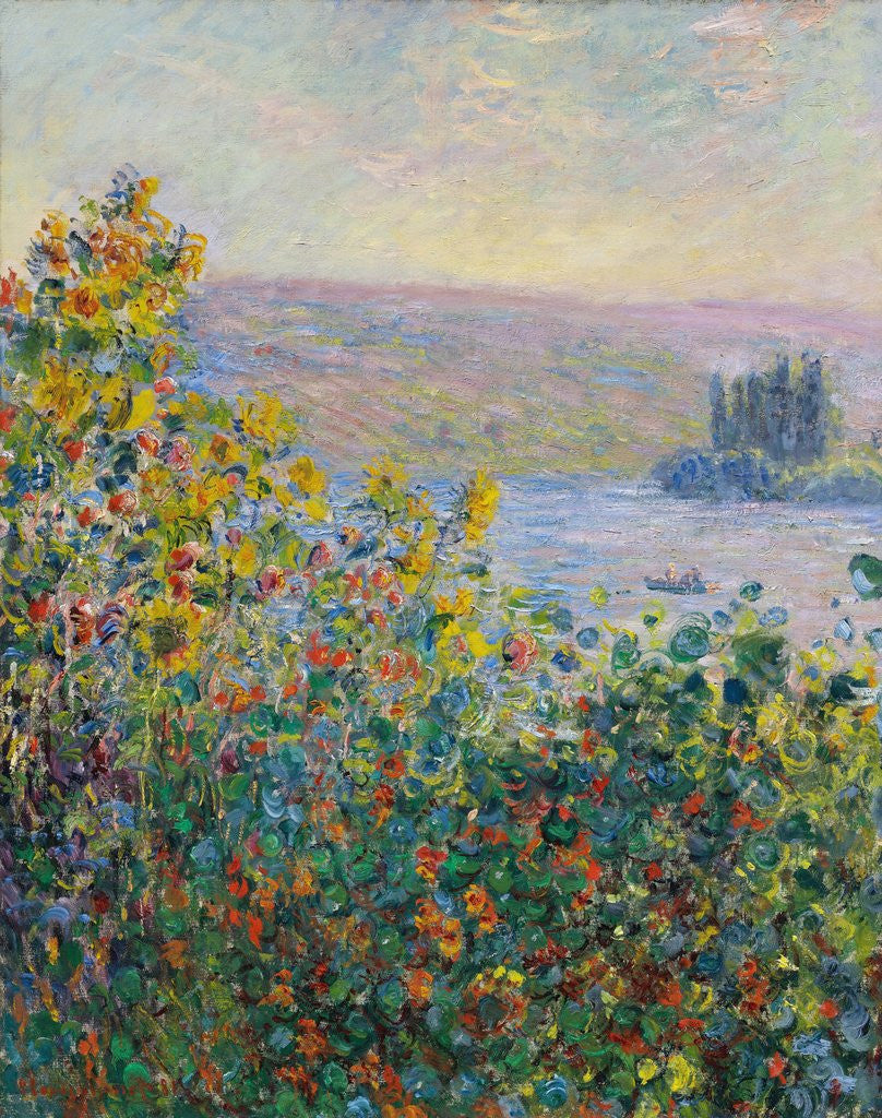 Detail of Flower Beds at Vétheuil by Claude Monet