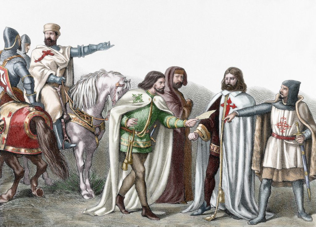 Detail of Military Orders: From left to right: Knights Templar, Alcantara, Calatrava and Santiago by Anonymous