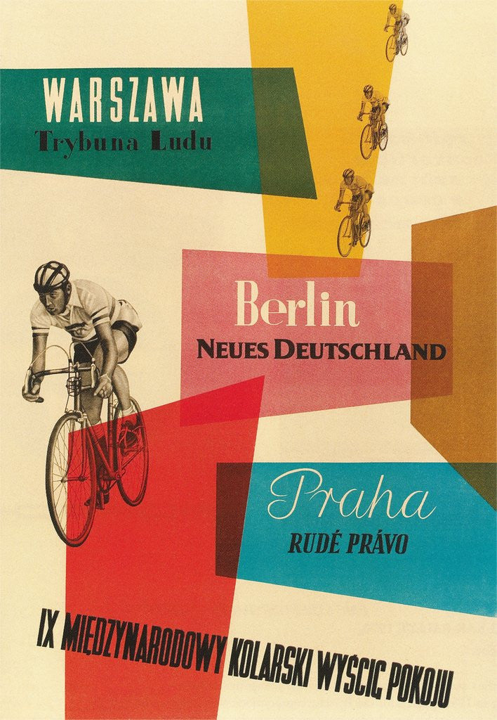 Detail of Bicycle Race, Warsaw, Berlin, Prague by Anonymous