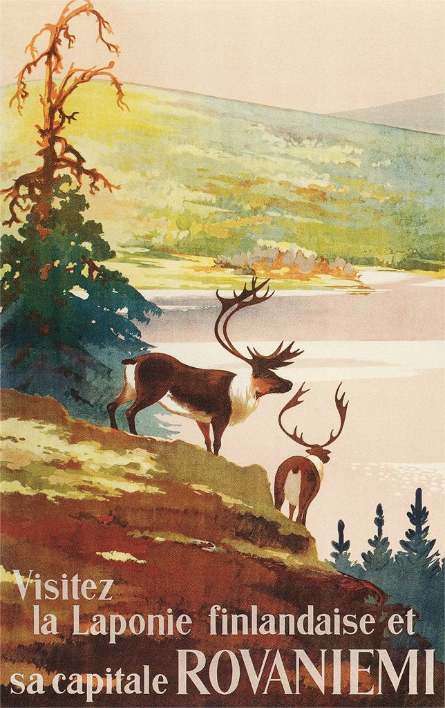 Detail of Visit Lapland and Rovaniemi, Finland, Poster in French by Anonymous