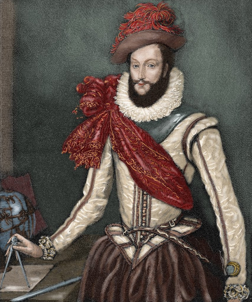 Detail of Sir Walter Raleigh (c. 1554-1618) by Anonymous
