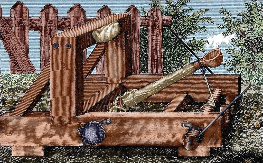 Detail of Catapult used by Roman army during its military campaigns. by Anonymous