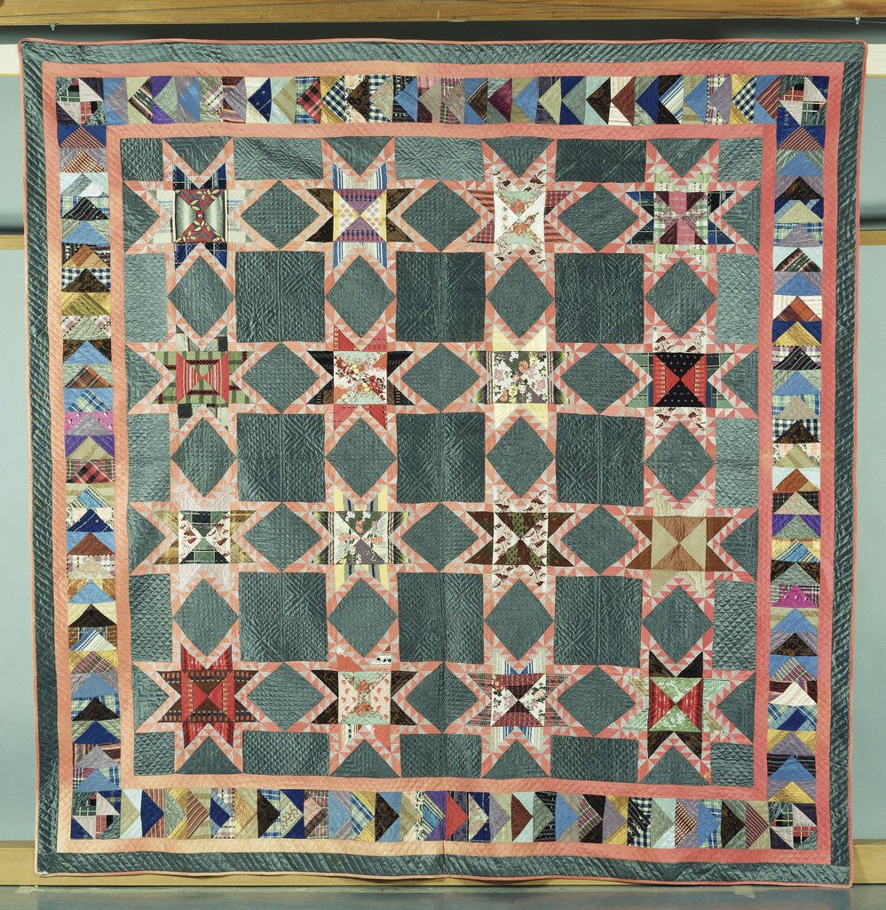 Detail of An Ohio star coverlet by Anonymous