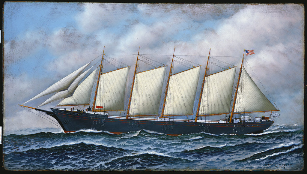 Detail of The Schooner Diria by Antonio Jacobsen