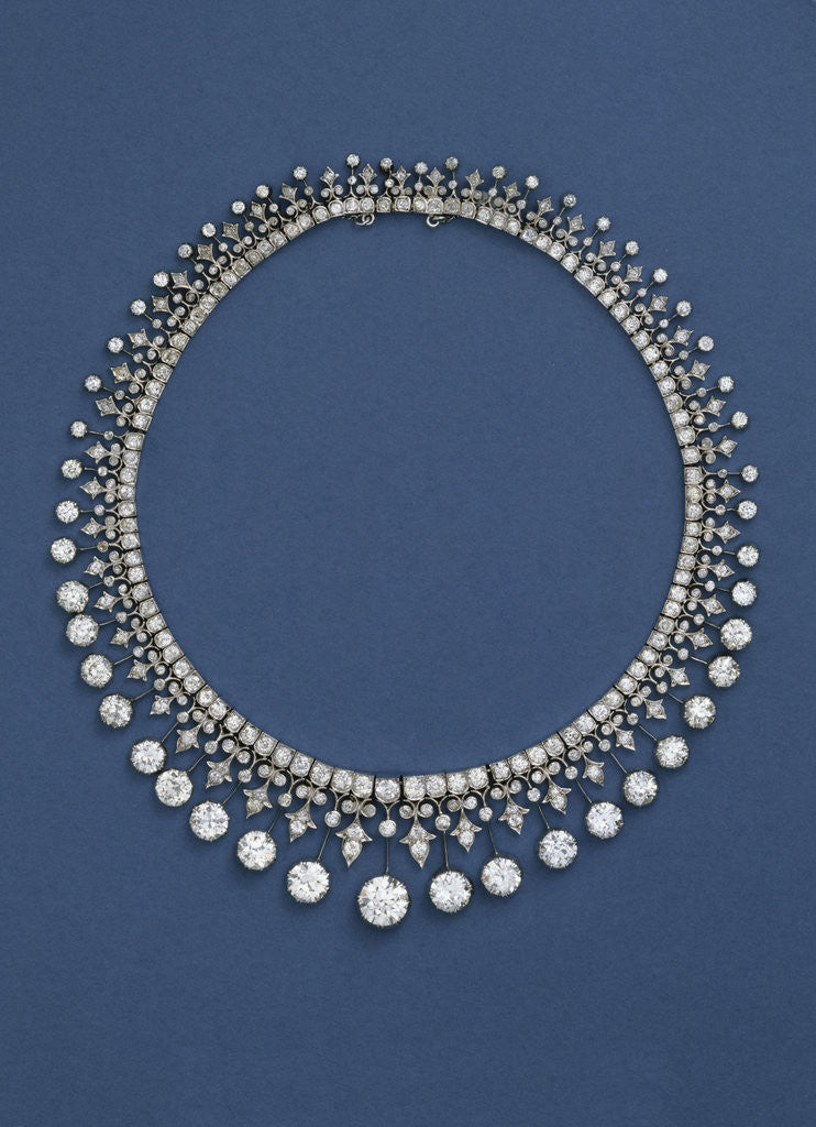 Detail of A Victorian diamond fringe necklace, circa 1870 by Anonymous