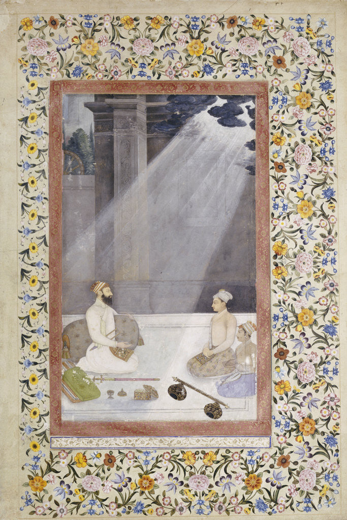 Detail of Mughal School painting of Noble with Attendants by Anonymous
