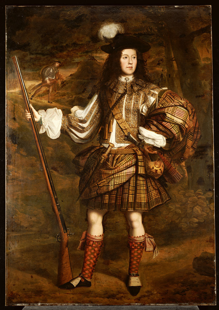 Detail of A Highland Chieftain: Portrait of Lord Mungo Murray in Highland Dress by John Michael Wright