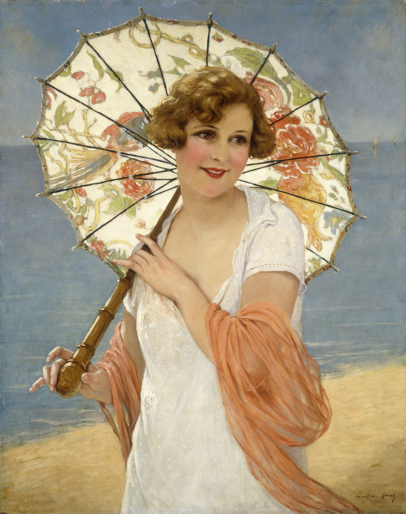 Detail of The Parasol by Francois Martin-Kavel