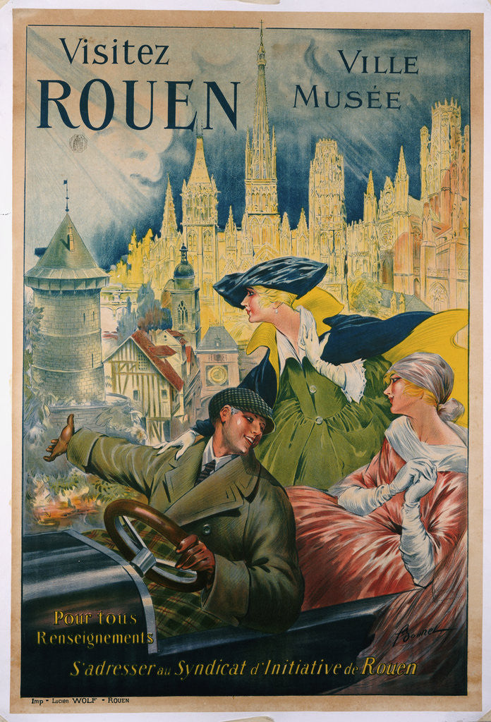 Detail of Visitez Rouen poster by P Bonnet